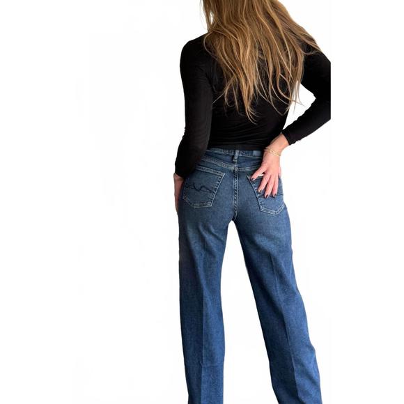 NEW 7 FOR ALL MANKIND lotta luxe vintage high rise relaxed jean in cisco wash - Picture 6 of 6